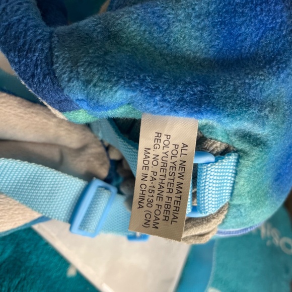 Dinosaur T-Rex Backpack Adjustable Straps Zip Close Hobby Lobby Blue Fleece - Picture 7 of 8